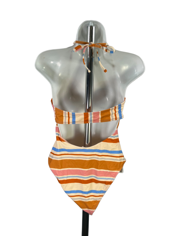 Cupshe Women's Orange Striped One Piece Swimsuit - L image 2