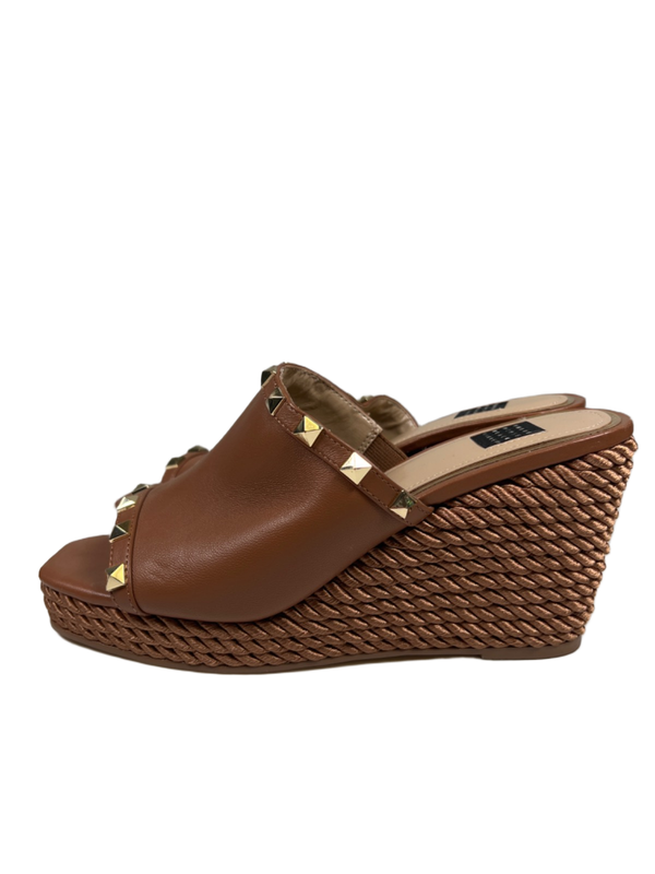 White House Black Market Women's Brown Studded Espadrille Wedge Sandals - 7.5 image 5
