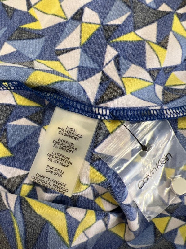 Calvin Klein Women's Blue/Yellow Pleated Front Sleeveless Blouse - S image 4