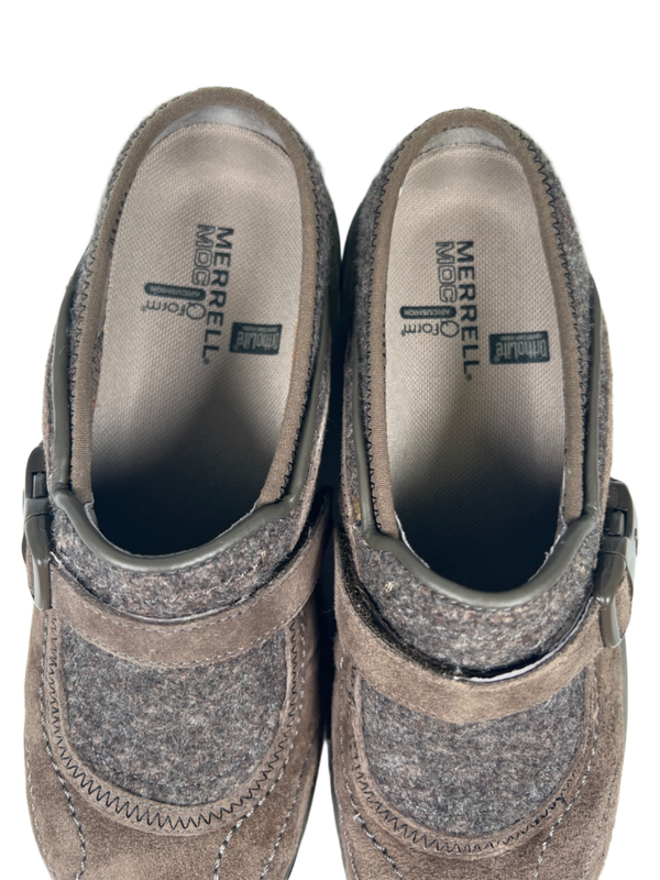 Merrell Women's Gray/Taupe Ortholite Encore SIdestep Slide On Mules - 7 image 3