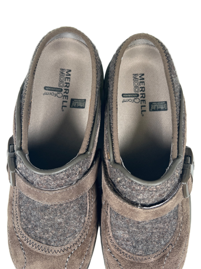 Merrell Women's Gray/Taupe Ortholite Encore SIdestep Slide On Mules - 7 image 3