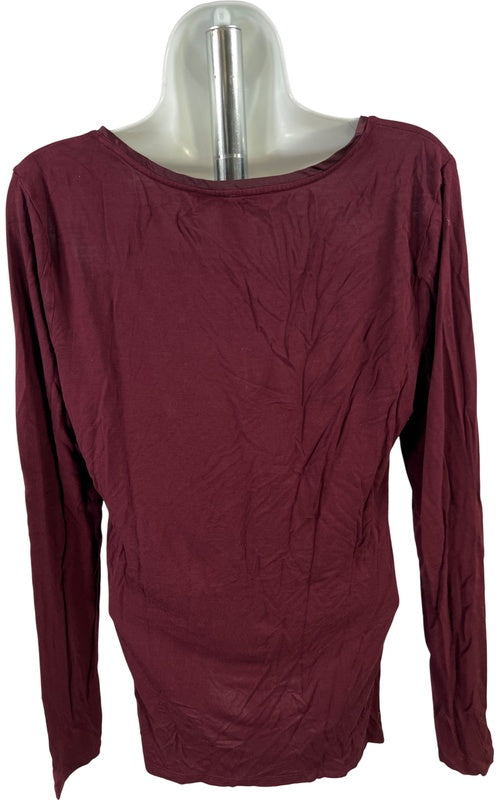 White House Black Market Women’s Burgundy Long Sleeve Shirt - M image 2