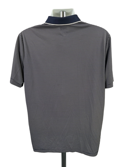 Callaway Men's Blue/White Striped Short Sleeve Athletic Golf Polo - M image 2