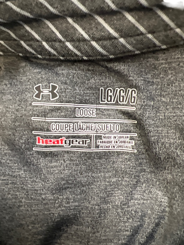 Under Armour Men's Gray HeatGear Short Sleeve Athletic Polo - L image 3