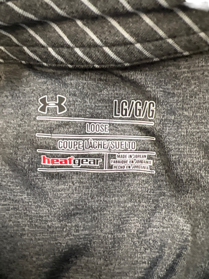 Under Armour Men's Gray HeatGear Short Sleeve Athletic Polo - L image 3