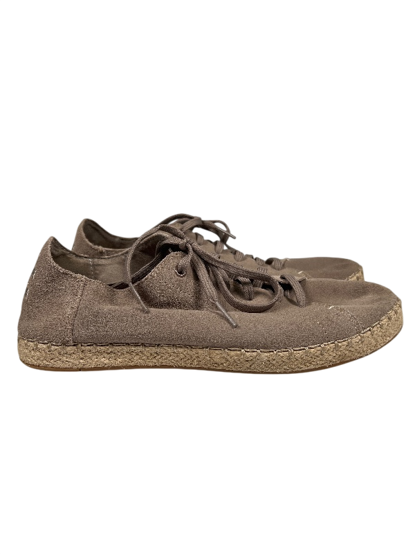Toms Women's Beige/Suede Lace Up Espadrille Sneakers - 8