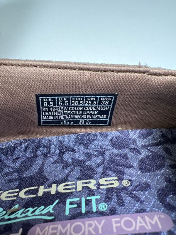Skechers Women's Brown/Taupe Suede Relaxed Fit Biker Alumni Loafers - 8.5 image 7