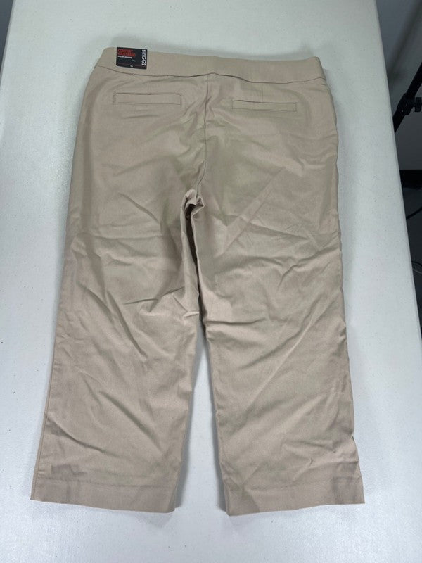 Briggs Women's Tan Pull On Comfort Waistband High Rise Capri Pants - 12 image 2
