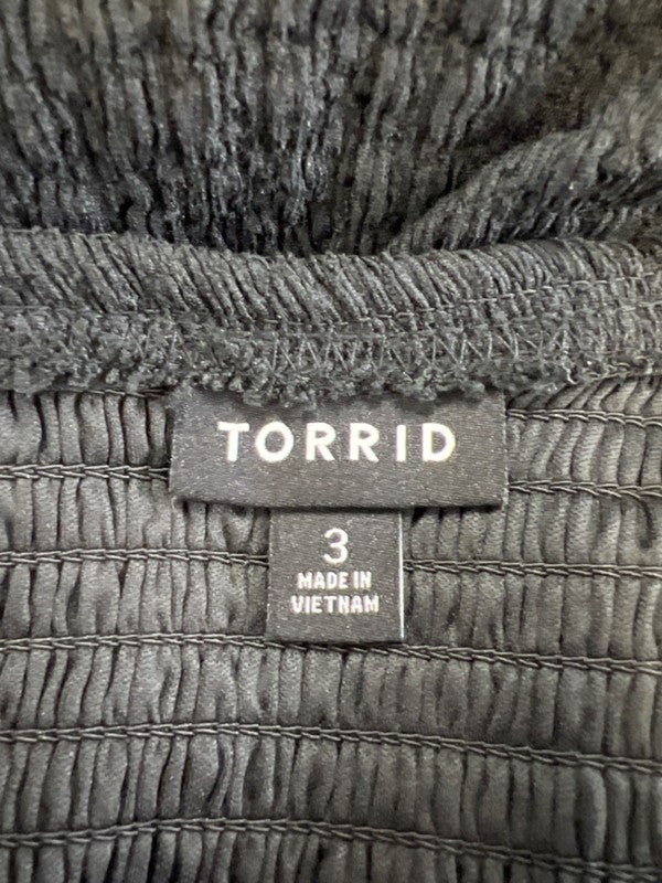Torrid Women's Black Smocked Off The Shoulder Skater Mini Dress - Plus 3 image 3