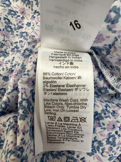 J.Crew Women's Blue/Floral Long Sleeve Button Up Poplin Shirt - S image 4