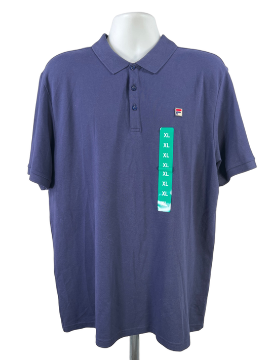 Fila Men's Navy Blue Short Sleeve Polo Shirt - XL