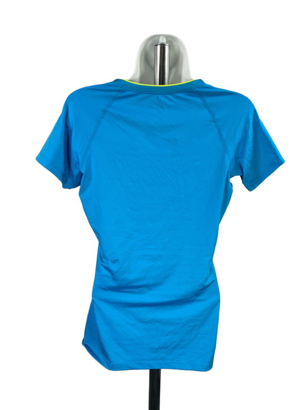 Nike Women's Blue Short Sleeve Pro Fitted V-Neck Athletic T-Shirt - M image 2