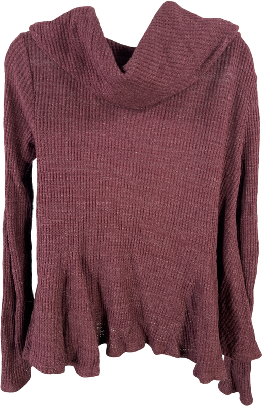 Anthropologie 9-H15 Women’s Purple Waffle Knit Cowl Neck Sweater - XS image 2