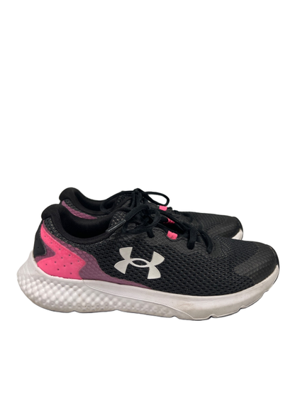Under Armour Women's Black/Pink Charged Rogue Lace Up Running Sneakers - 7.5