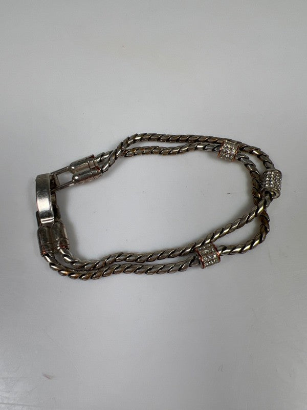 Brighton Women's Silver Plated Twisted Rope Rhinestone Bracelet image 2