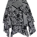 Chico's Women's Black/White Geometric Pull On Layered Skirt - 2/US L
