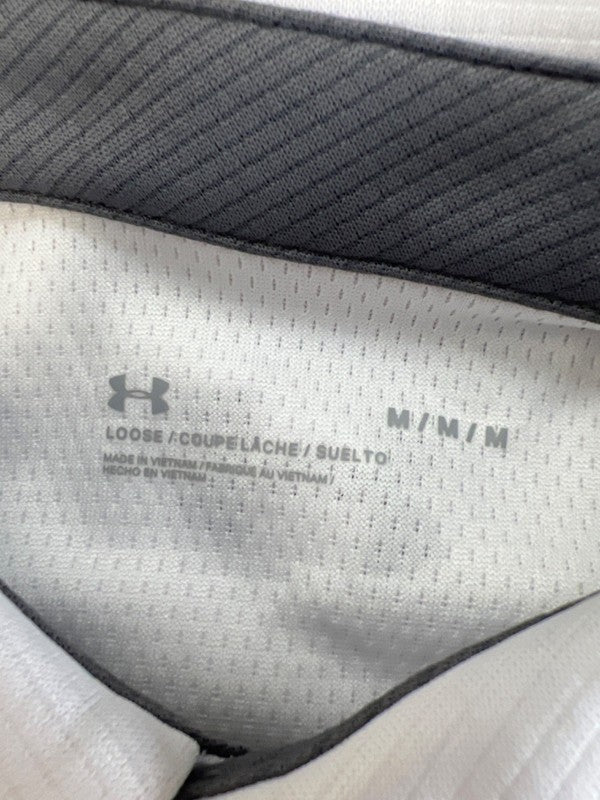 Under Armour Men's White Tech Performance Golf Short Sleeve Polo Shirt - M image 3
