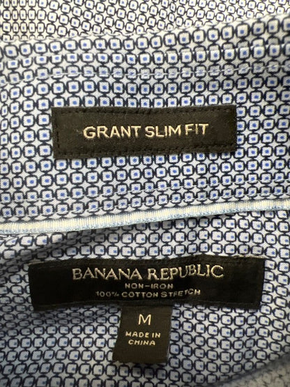Banana Republic Men's Blue Grant Slim Fit Long Sleeve Button Up Shirt - M image 3