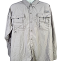 Columbia Men's Gray PFG Bahama Vented Long Sleeve Button Up Shirt - XXL