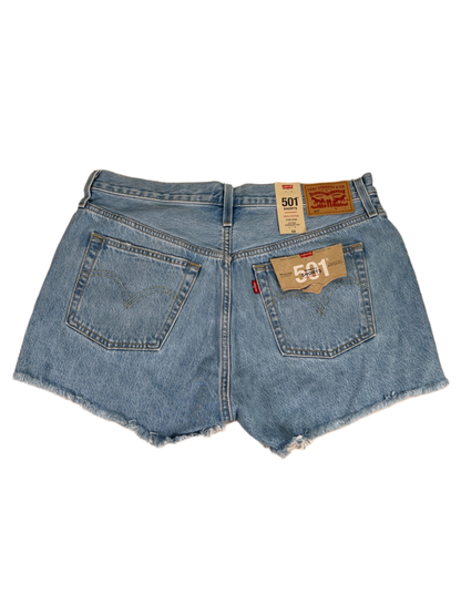 Levi's Women's Light Wash 501 Button Fly Distressed High Rise Denim Shorts - 32 image 2