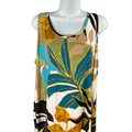 Chico's Women's Multicolor Floral Scoop Neck Sleeveless Shirt - 3/US XL