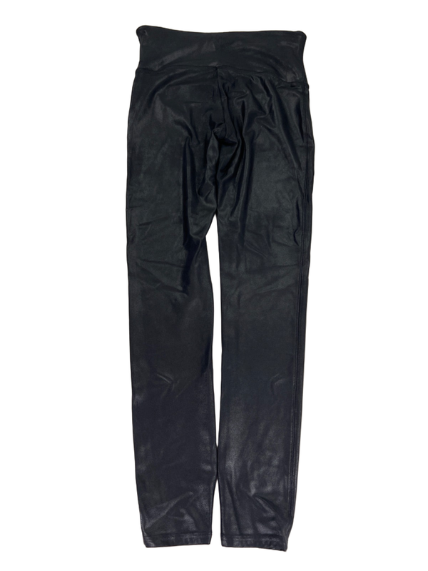 Spanx Women's Black Faux Leather Pull On Leggings - L image 2