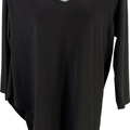 Last Tango Women’s Black 2 Layer V-Neck 3/4 Sleeve Sheath Dress - S
