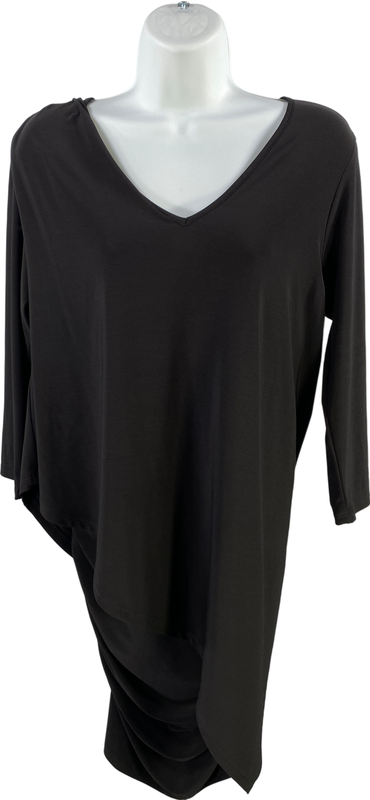 Last Tango Women’s Black 2 Layer V-Neck 3/4 Sleeve Sheath Dress - S