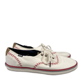 Keds Women's White/Red Ortholite Champion Pennant Baseball Stitch Sneakers - 9
