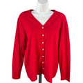 Coldwater Creek Women's Red Midi Dress And Long Sleeve Button Up Shirt- M Petite