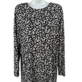 J.Jill Wearever Collection Women's Black/White Floral Long Sleeve Shirt - M