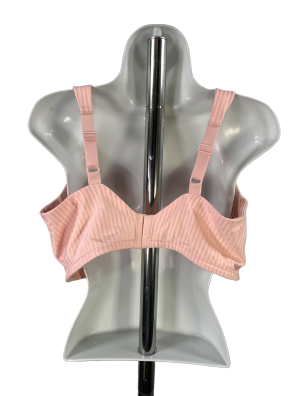 Playtex Women's Pink Striped Perfectly Smooth Wireless Bra - 42DD image 2