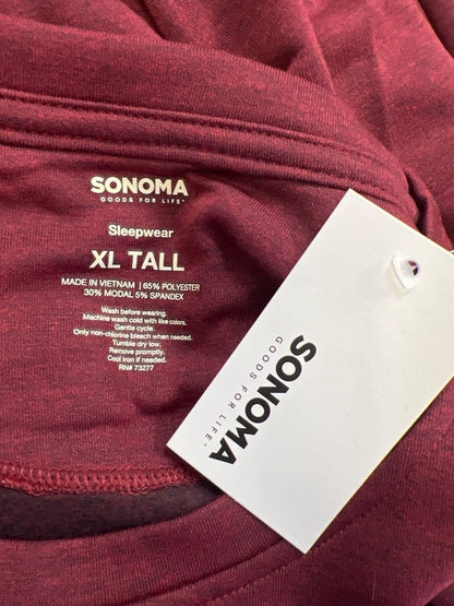 Sonoma Men’s Red Long Sleeve Lounge Sleepwear Shirt - XL Tall image 3