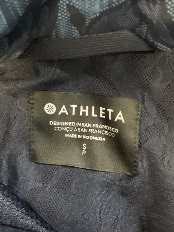 Athleta Women's Blue/Black Floral Sightseer Lace Zip Up Windbreaker Jacket - S image 3