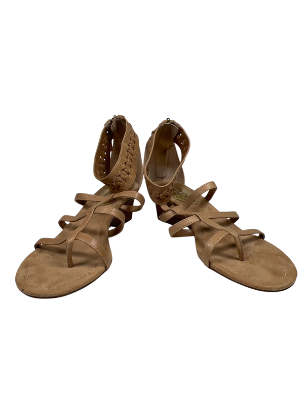 Lauren Ralph Lauren Women's Beige/Tan Leather Meira Small Wedge Sandals - 8.5 image 6