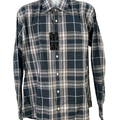 Thomas Payne Men's Gray/Blue Plaid Long Sleever Button Up Shirt - 2XL