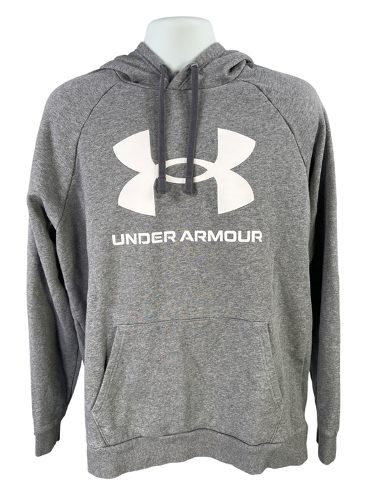 Under Armour Men's Gray Rival Fleece Logo Pullover Sweatshirt - XL