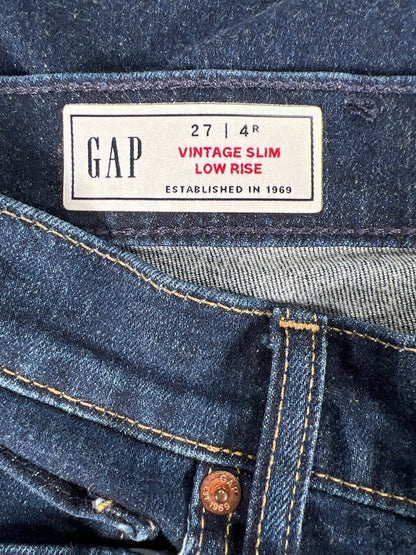 Gap Women's Dark Wash Vintage Slim Low Rise Denim Jeans - 27/4 image 3
