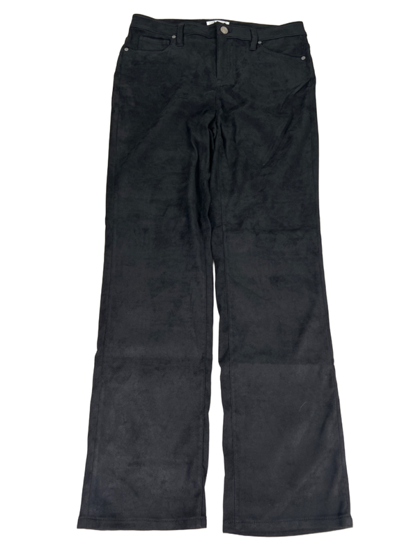 Coldwater Creek Women's Black Faux Suede High Rise Straight Leg Pants - 10