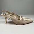 Coach Women's White/Gray Adrian Pointed Toe Slingback Heels - 9.5B