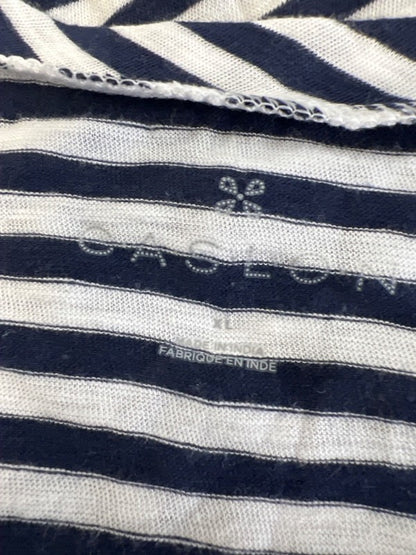 Caslon Women's White/Blue Brooke Striped Pocket Front Short Sleeve T-Shirt - XL image 3