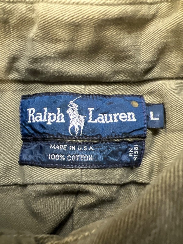 Ralph Lauren Men's Green Twill Long Sleeve Button Up Shirt - L image 3