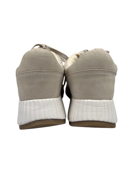 Dolce Vita Women's Taupe/Beige Crochet Knit Fredi Lace Up Sneakers - 9 image 4