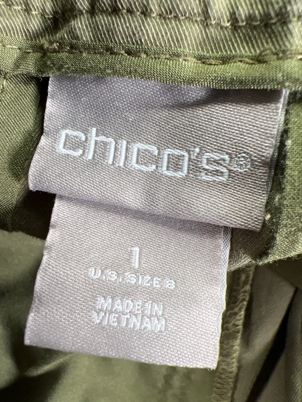 Chico's Women's Green Cuffed Ankle Straight Leg Pants - 1/US 8 image 3