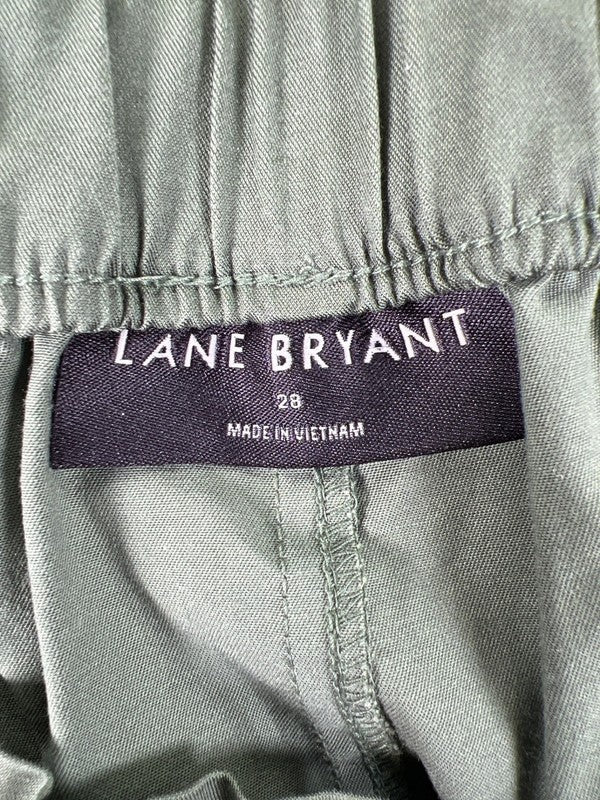 Lane Bryant Women's Green Mid Rise Wide Leg Pull On Pants - 28 image 3