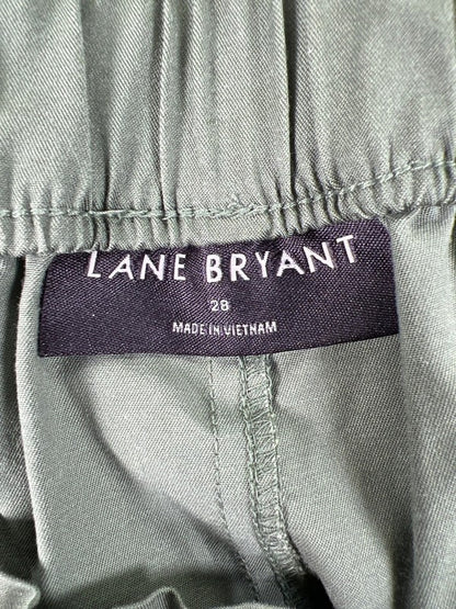 Lane Bryant Women's Green Mid Rise Wide Leg Pull On Pants - 28 image 3