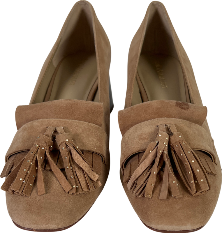 Enzo Angioini Women's Beige Fringe Block Heels - 7 image 2
