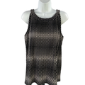 Adrianna Papell Women's Black Pleated Halter Tank Top - M