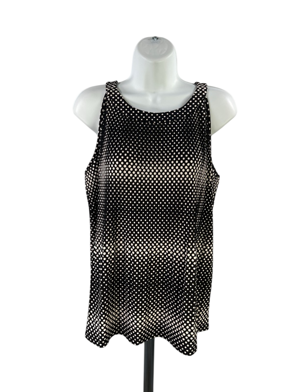Adrianna Papell Women's Black Pleated Halter Tank Top - M