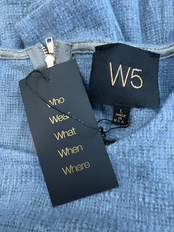 W5 Women’s Blue 3/4 Sleeve Zip Back Soft Shirt - L image 3